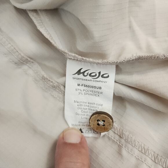 Mojo Sportswear Fishing Shirt Mens 4XL Vented Pockets Beige Long Sleeves - Picture 7 of 8